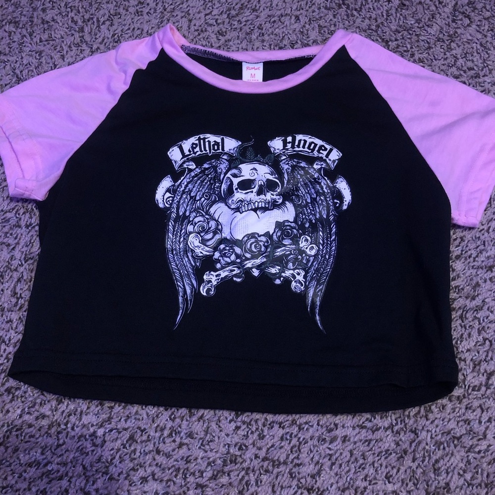 lethal angel cropped tee